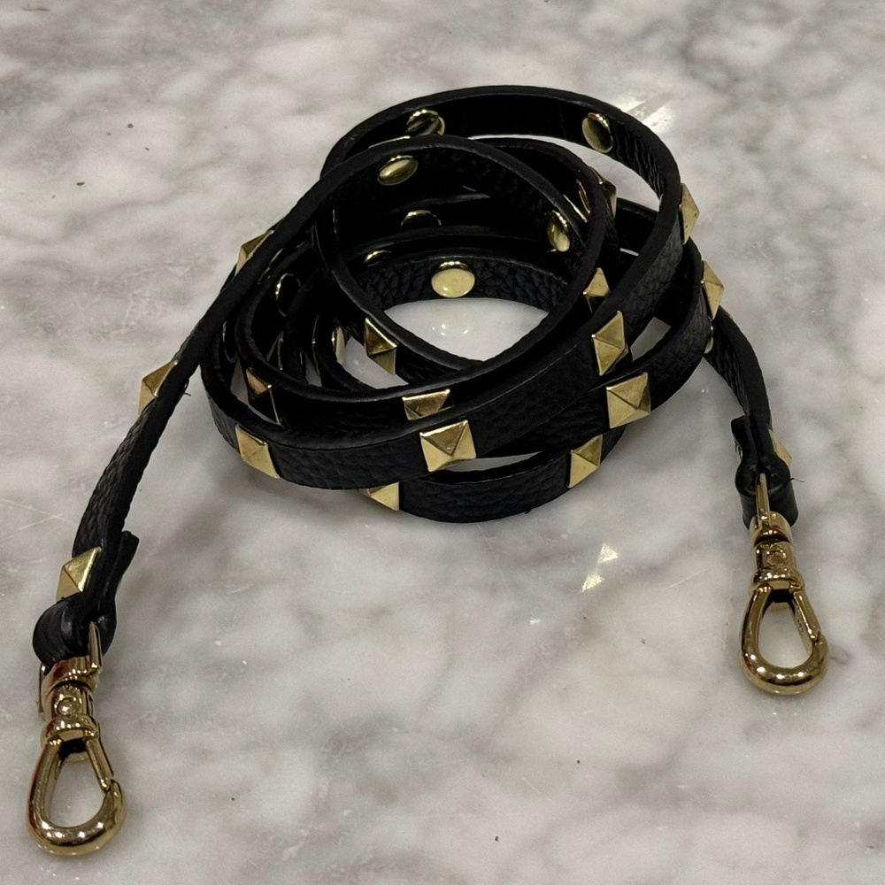 Bandolier Phone Strap - Sarah (Black with Studded Gold)